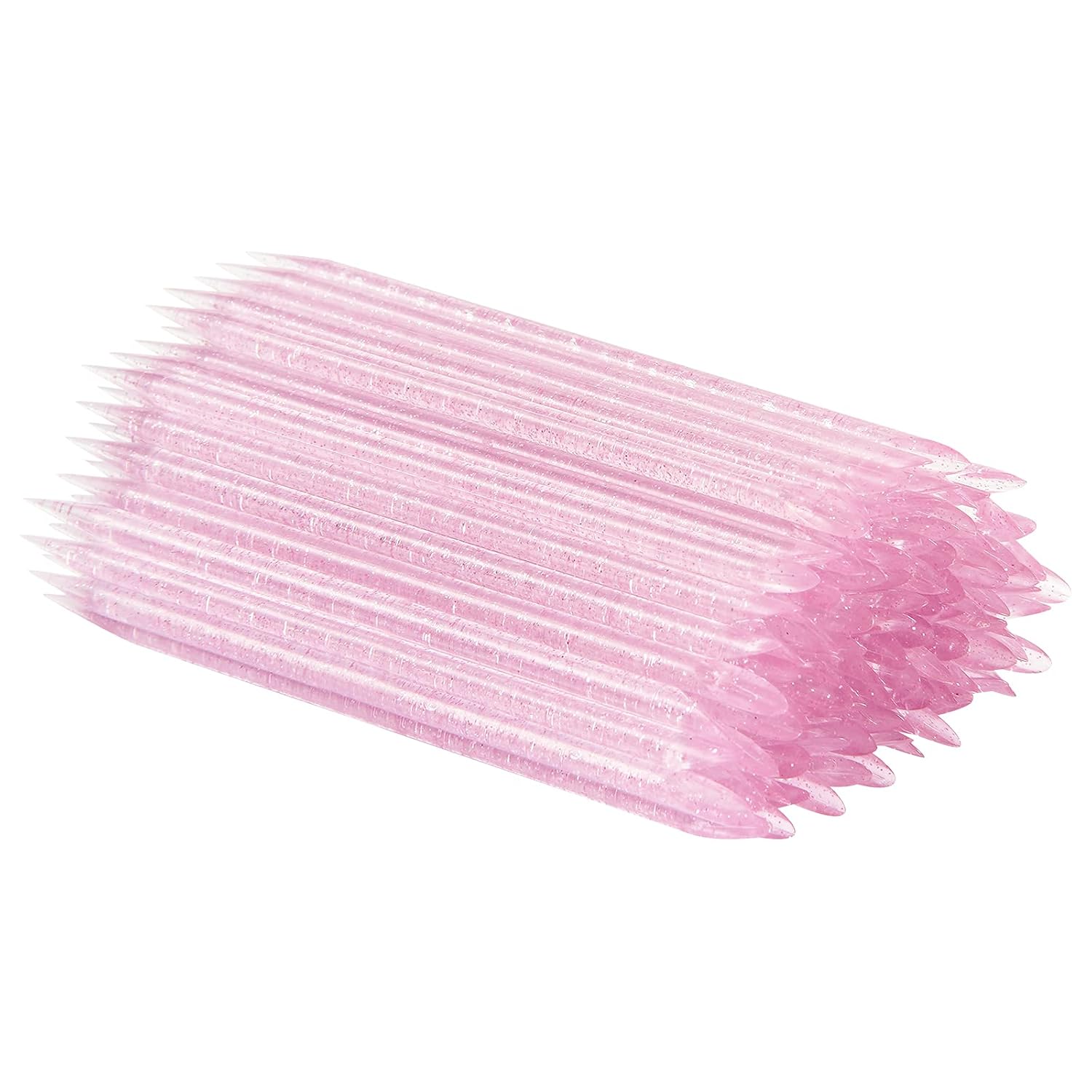 100PCS Disposable Cuticle Pushers — Pink Crystal Handle