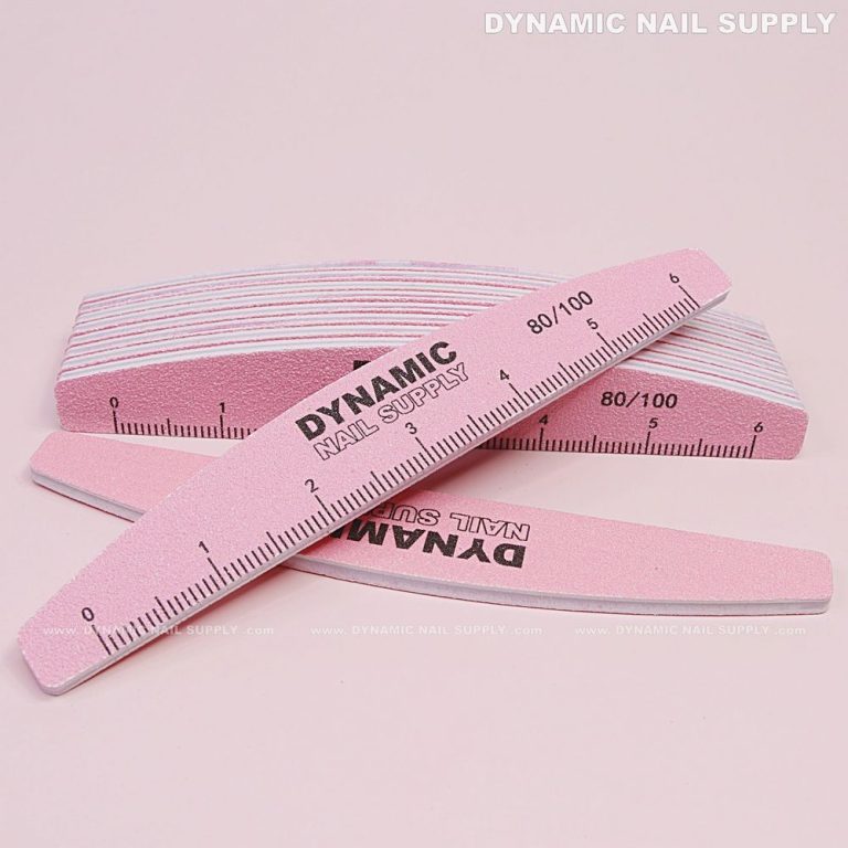 80/100 Grit Nail Files: Pack of 10 Pink Hand Files
