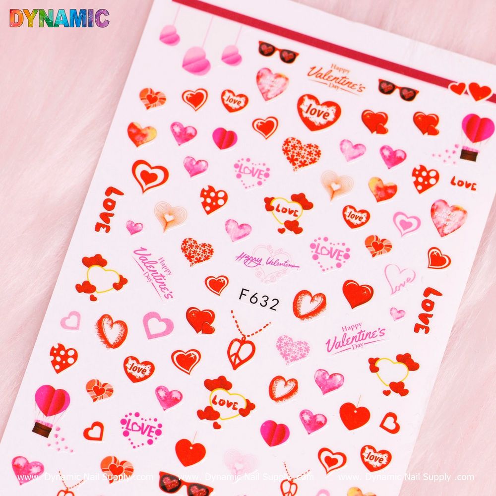 Love Heart Nail Stickers: Trendy Valentine Nail Ideas
