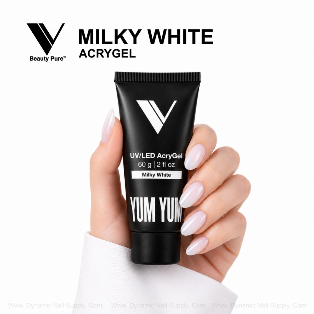 Milky White AcryGel: Fresh Seasonal Nail Looks