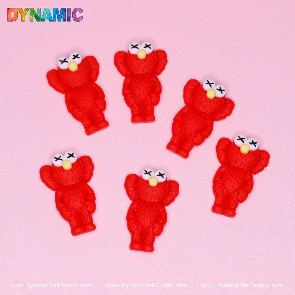 Red KAWS nail charms, 6 pcs - 2