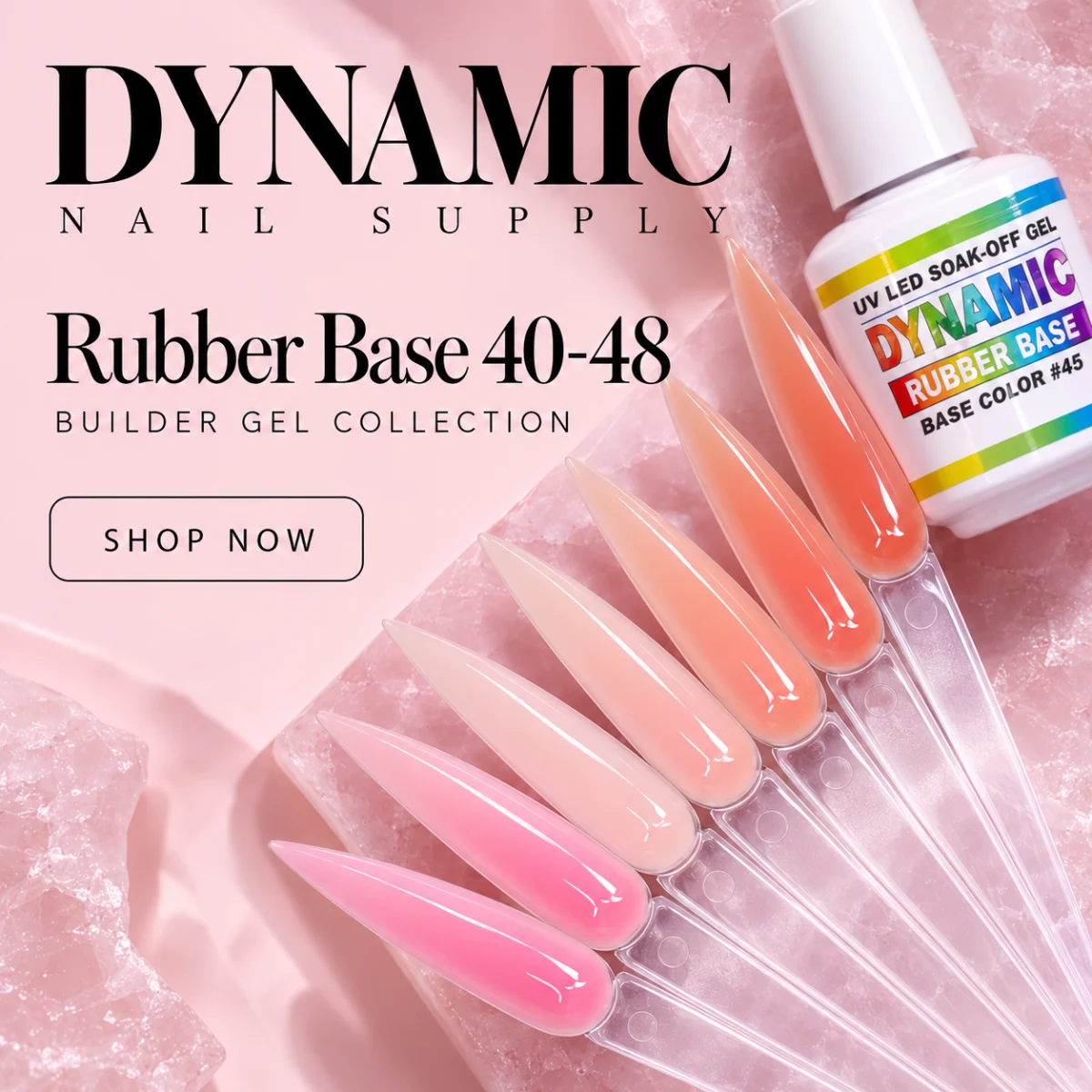 Rubber Base 40-48 builder gel collection swatches