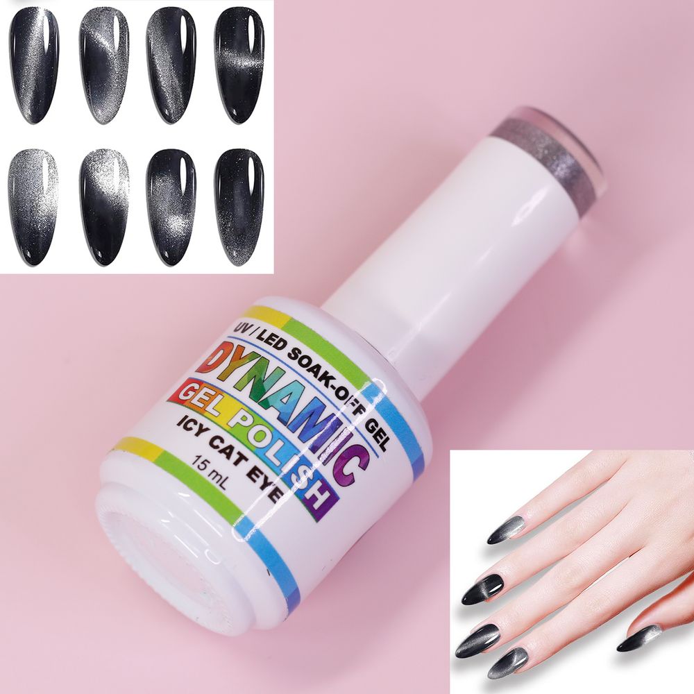 Reflective silver cat eye gel bottle - 3