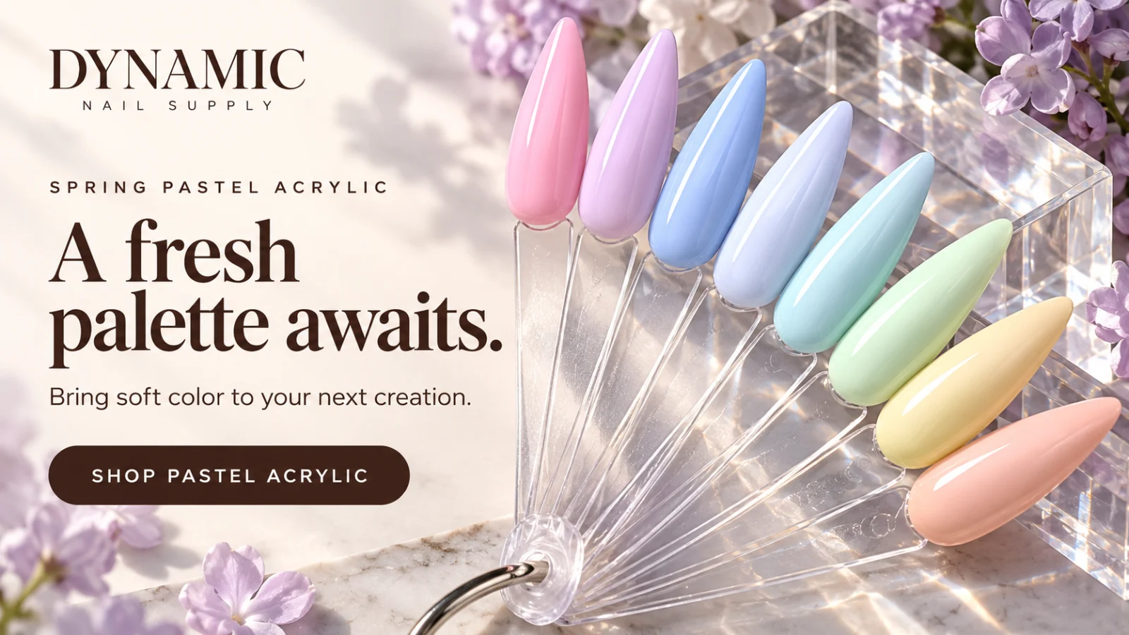 Spring pastel acrylic palette swatches